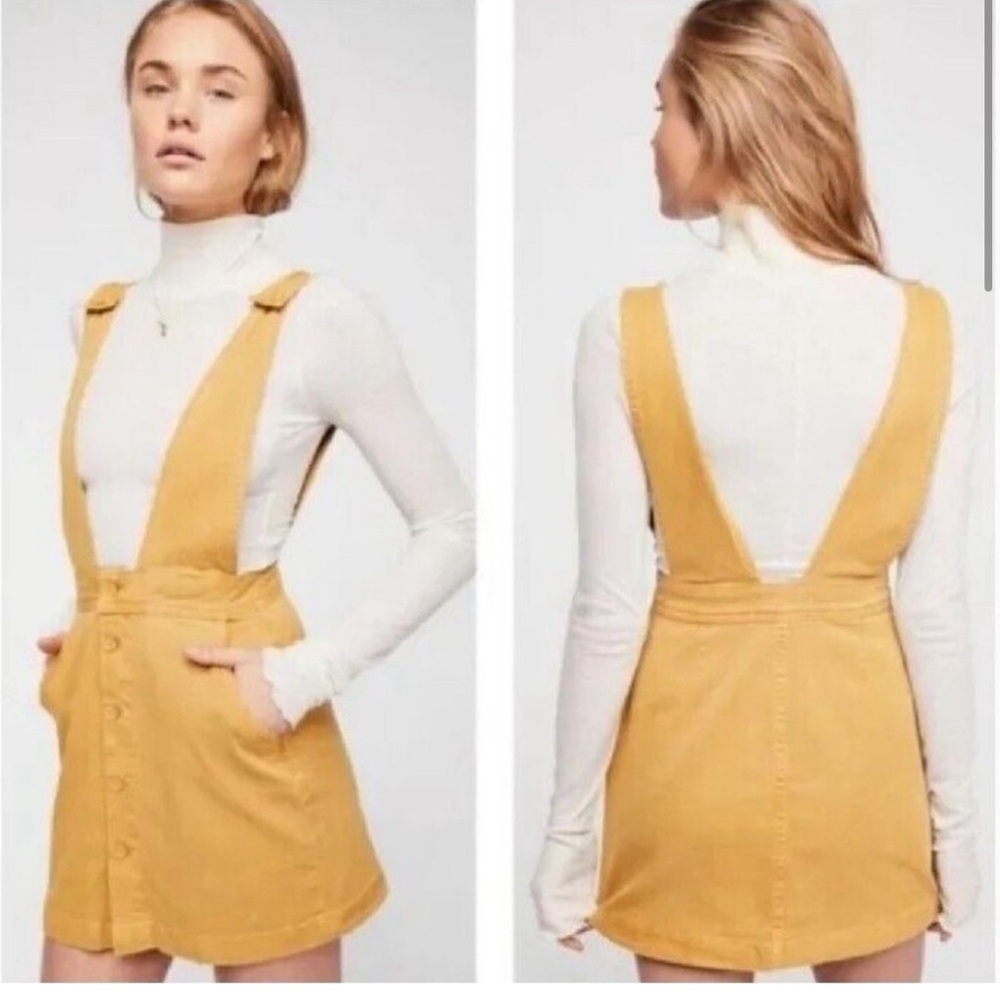 We The Free Mustard Mini Dress